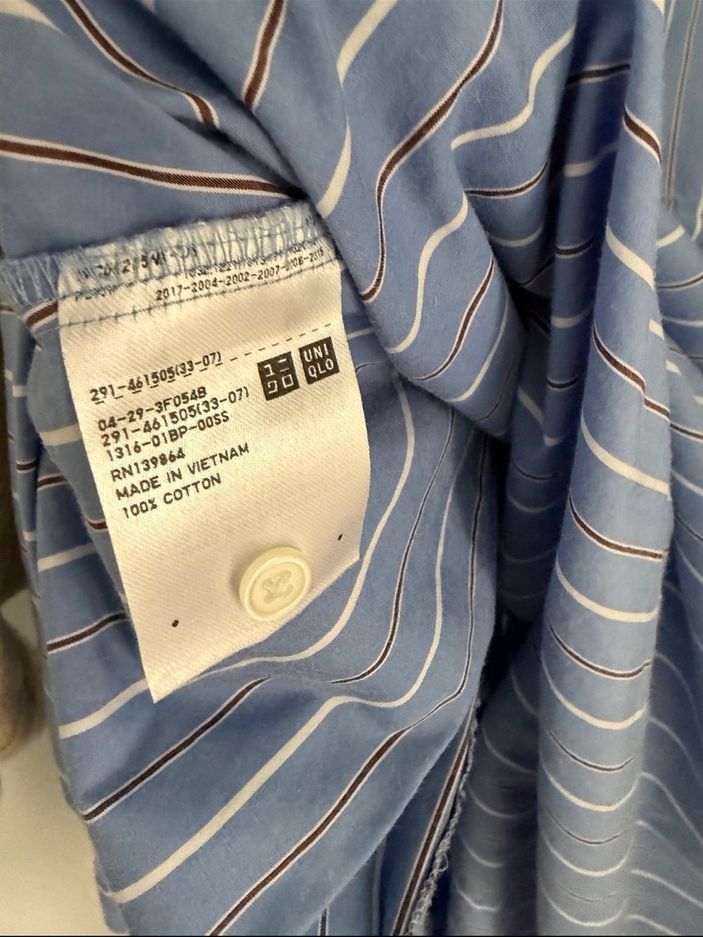 Uniqlo Blue Striped Button-Front Midi Dress - Picture 5 of 6